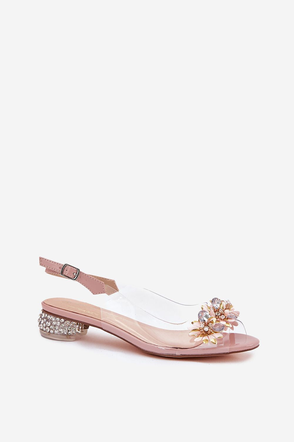 Hælsandaler Step in style til dame fra MS StyleHaven, laget av Bomull, farge Rosa, størrelse 37, med short ermer, perfekt til dress