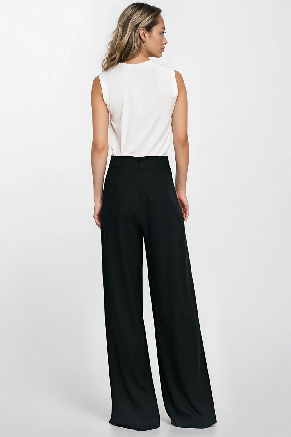 Damebukser Nife til dame fra MS StyleHaven, laget av rayon; Lin, farge Svart, størrelse 36, med sleeveless; short ermer, perfekt til casual