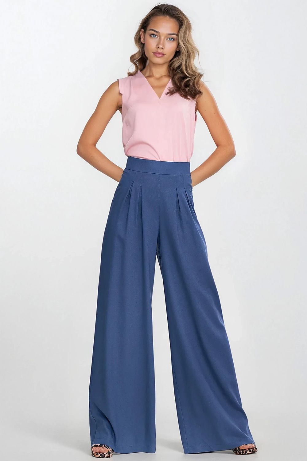 Damebukser Nife til dame fra MS StyleHaven, laget av rayon; Lin, farge Svart, størrelse 40, med sleeveless; short ermer, perfekt til casual