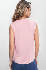 Bluse Nife til dame fra MS StyleHaven, laget av Viskose, farge Rosa, størrelse 40, med sleeveless; 3-4 ermer, perfekt til casual; dress