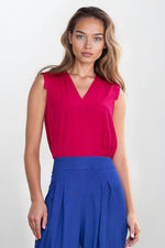 Bluse Nife til dame fra MS StyleHaven, laget av Viskose, farge Rosa, størrelse 42, med sleeveless; 3-4 ermer, perfekt til casual; dress
