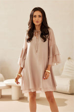 Cocktailkjole Roco Fashion til dame fra MS StyleHaven; stÃ¸rrelse L/XL; med long; kjolelengde knee; kjolestil a-line