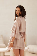 Cocktailkjole Roco Fashion til dame fra MS StyleHaven; stÃ¸rrelse L/XL; med long; kjolelengde knee; kjolestil a-line