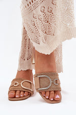 Flip-flops Step in Style til dame fra MS StyleHaven, laget av Bomull, farge beige, størrelse 38, med short ermer, perfekt til casual
