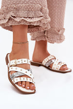 Flip-flops Step in Style til dame fra MS StyleHaven, laget av Bomull, med detaljer i synthetic, farge Hvit, størrelse 36, med short ermer, hælhøyde flat, skostørrelse 36; 37; 38; 39; 40; 41, perfekt til casual