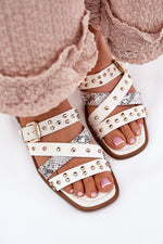 Flip-flops Step in Style til dame fra MS StyleHaven, laget av Bomull, farge Hvit, størrelse 38, med short ermer, perfekt til casual