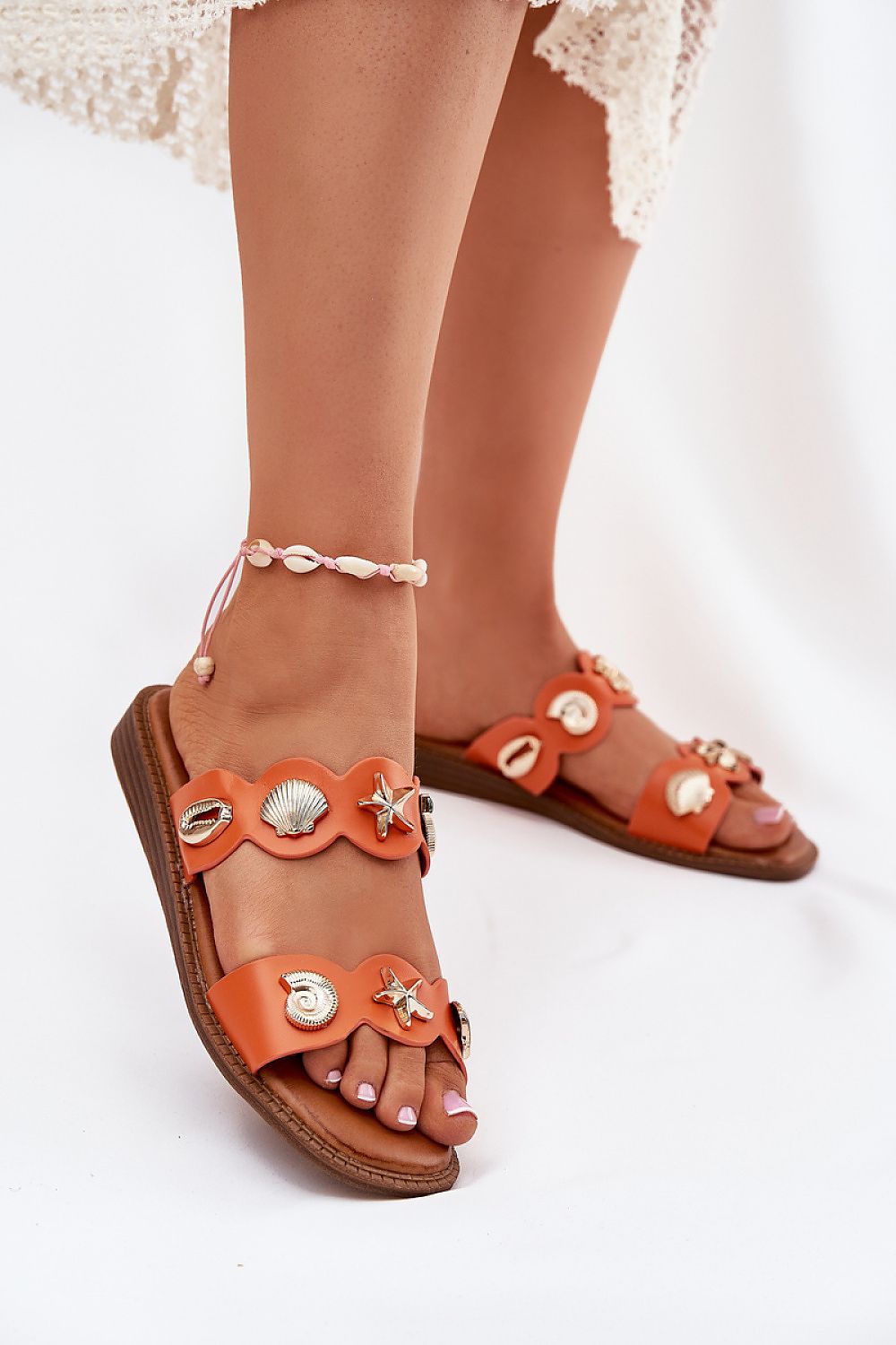 Flip-flops Step in Style til dame fra MS StyleHaven, laget av Bomull, farge Oransje, størrelse 38, med short ermer, perfekt til casual