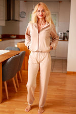 Sett Mirale til dame fra MS StyleHaven, laget av Bomull; Elastan-1, farge Rosa, størrelse L, med long ermer, perfekt til dress