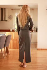 Sett Mirale til dame fra MS StyleHaven, laget av Bomull; Elastan-1, farge Grå, størrelse L, med long ermer, perfekt til dress