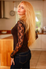 Bluse Mirale til dame fra MS StyleHaven, laget av Viskose, farge Svart, størrelse XL, med long ermer, perfekt til dress