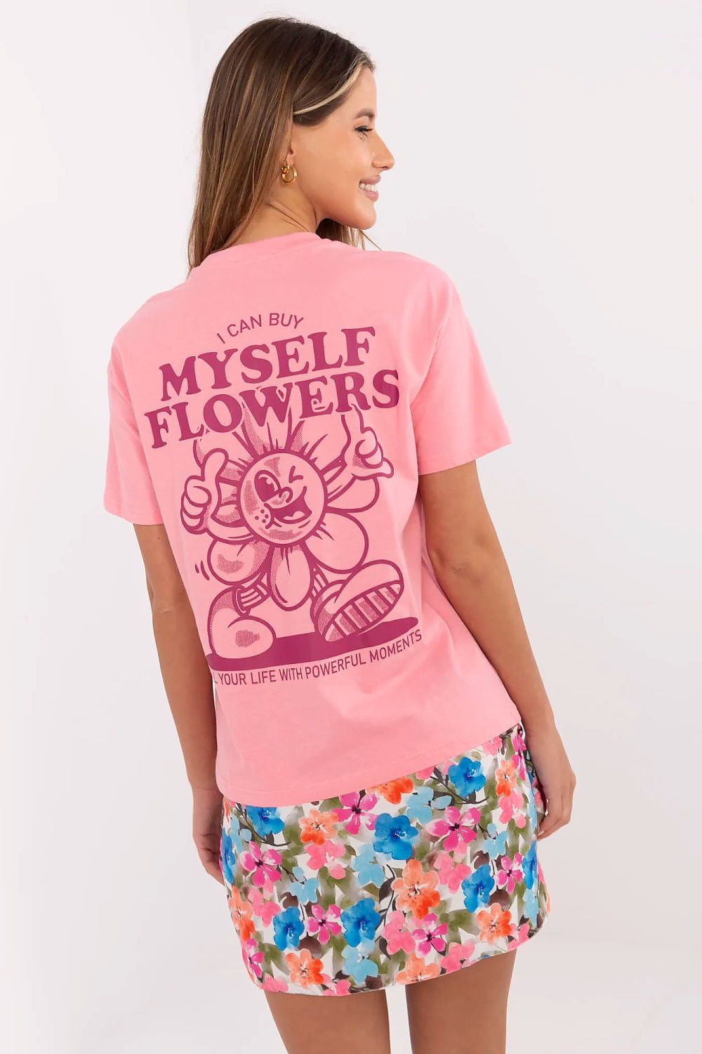 T-skjorte Sublevel til dame fra MS StyleHaven, laget av Bomull, farge Rosa, størrelse M, med short ermer