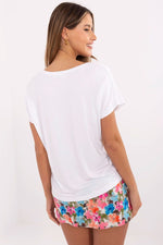 T-skjorte Sublevel til dame fra MS StyleHaven, laget av Viskose, farge Hvit, størrelse M, med short ermer