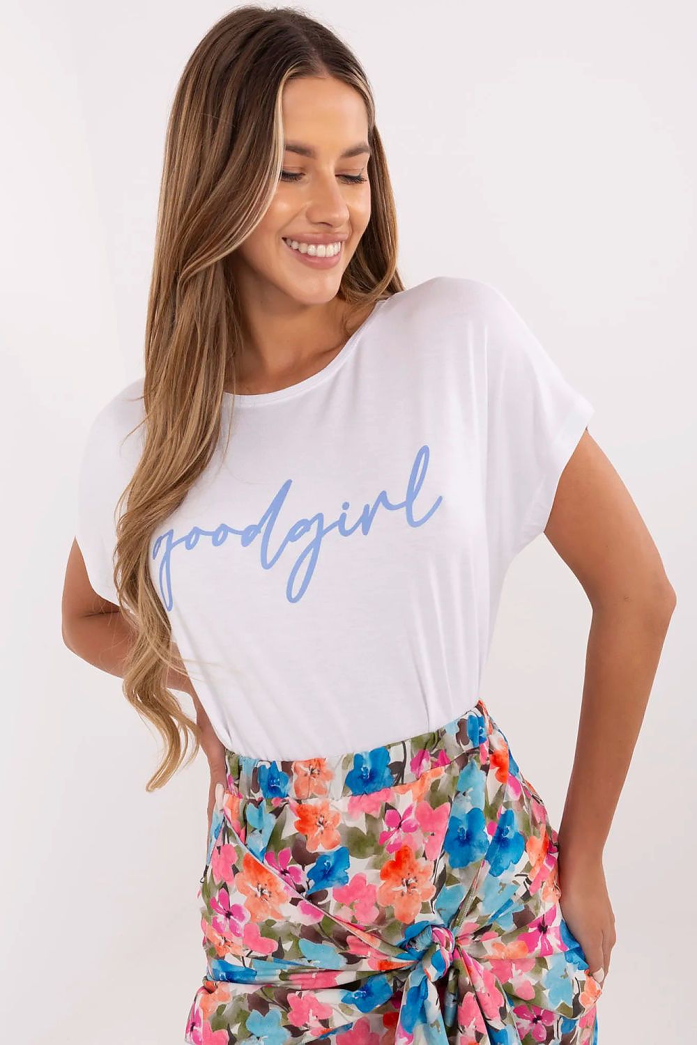 T-skjorte Sublevel til dame fra MS StyleHaven, laget av Viskose, farge Hvit, størrelse L, med short ermer