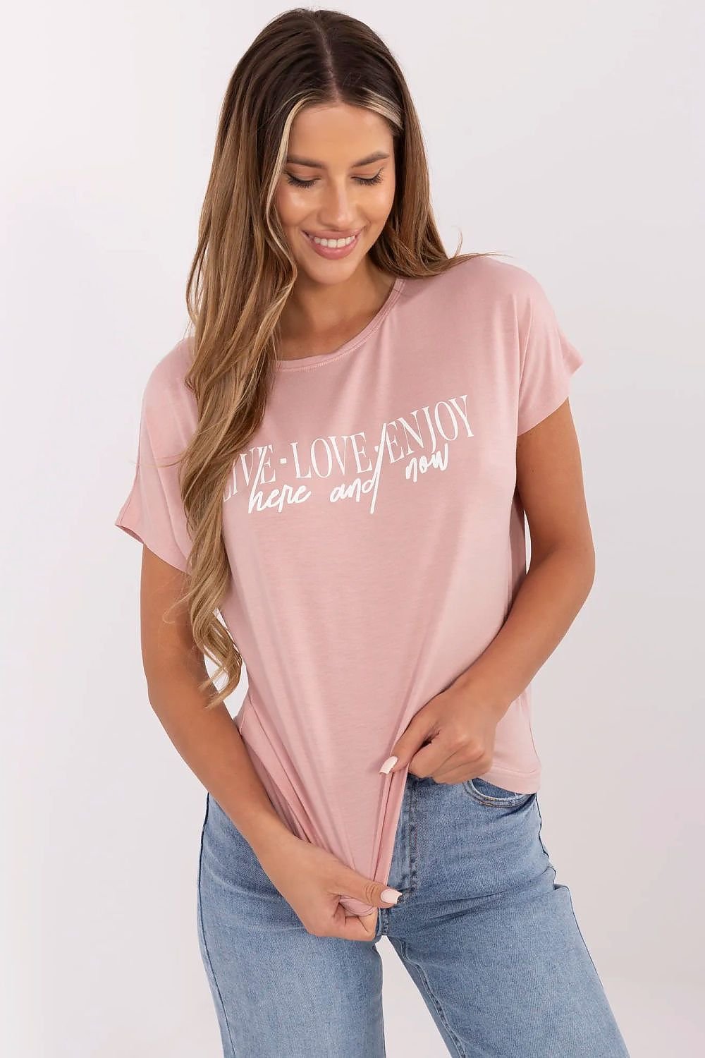 T-skjorte Sublevel til dame fra MS StyleHaven, laget av Viskose, farge Hvit, størrelse XL, med short ermer