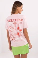 T-skjorte Sublevel til dame fra MS StyleHaven, laget av Bomull, farge Rosa, størrelse s, med short ermer