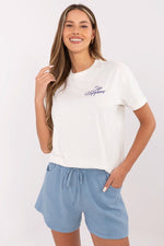 T-skjorte Sublevel til dame fra MS StyleHaven, laget av Bomull, farge Rosa, størrelse L, med short ermer