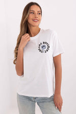 T-skjorte Sublevel til dame fra MS StyleHaven, laget av Bomull, farge beige, størrelse L, med short ermer