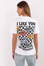 T-skjorte Sublevel til dame fra MS StyleHaven, laget av Bomull, farge Grå, størrelse XS, med short ermer