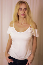 Bluse Mirale til dame fra MS StyleHaven, laget av Viskose, farge Rød, størrelse L, med short ermer, perfekt til dress