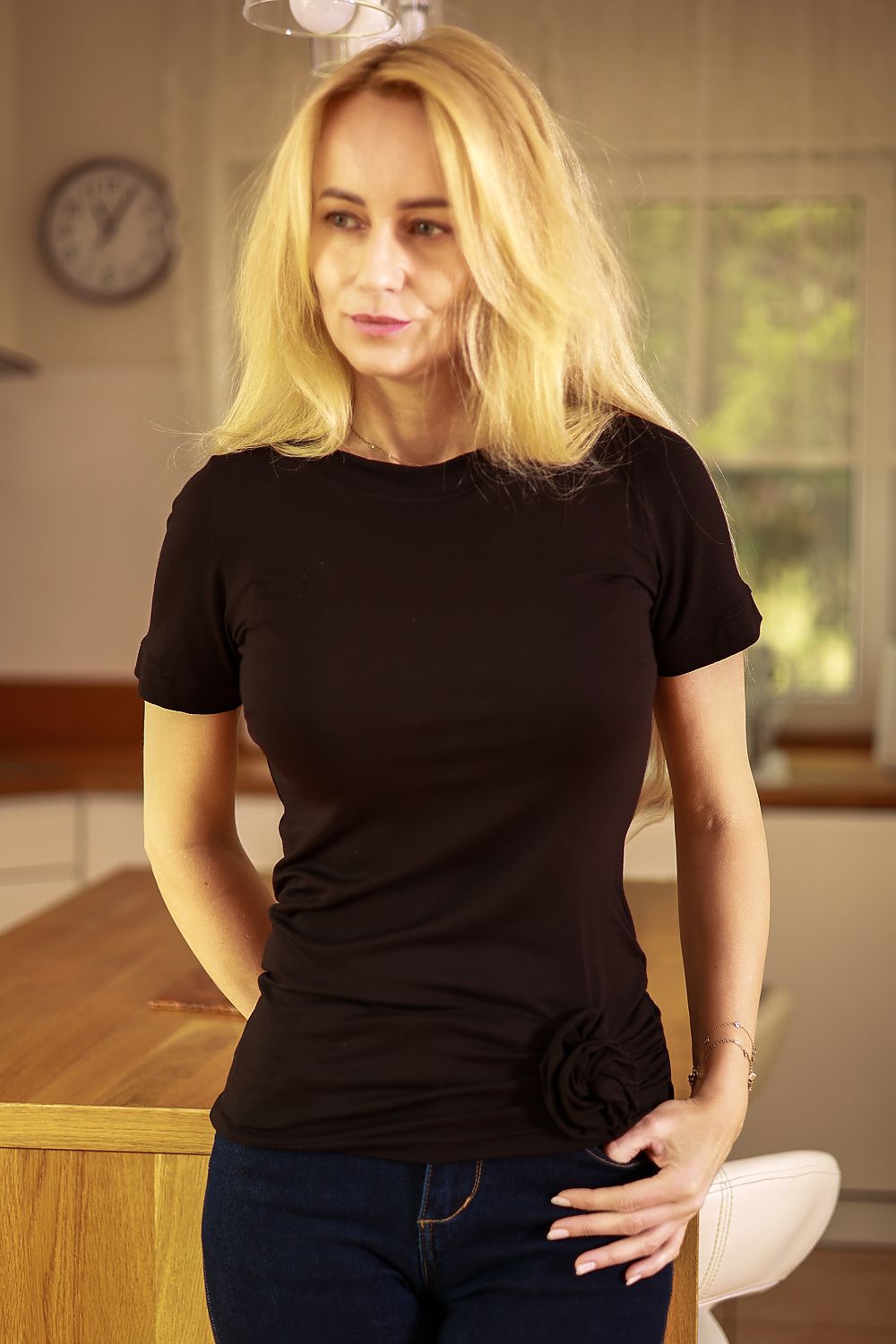 Bluse Mirale til dame fra MS StyleHaven, laget av Viskose, farge Marineblå, størrelse XXL, med 3-4; short ermer, perfekt til dress