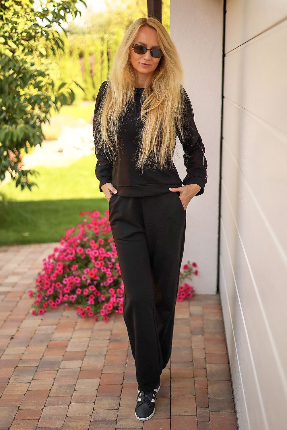 Sett Mirale til dame fra MS StyleHaven, laget av Bomull; Elastan-1, farge Grå, størrelse s, med long ermer, perfekt til dress