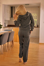Sett Mirale til dame fra MS StyleHaven, laget av Bomull; Elastan-1, farge Grå, størrelse L, med long ermer, perfekt til dress