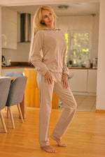 Sett Mirale til dame fra MS StyleHaven, laget av Bomull; Elastan-1, farge Rosa, størrelse XL, med long ermer, perfekt til dress