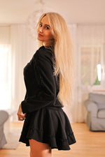Skjørtbukse Mirale til dame fra MS StyleHaven, laget av Bomull; Elastan-1, farge Svart, størrelse s, med long ermer, perfekt til dress