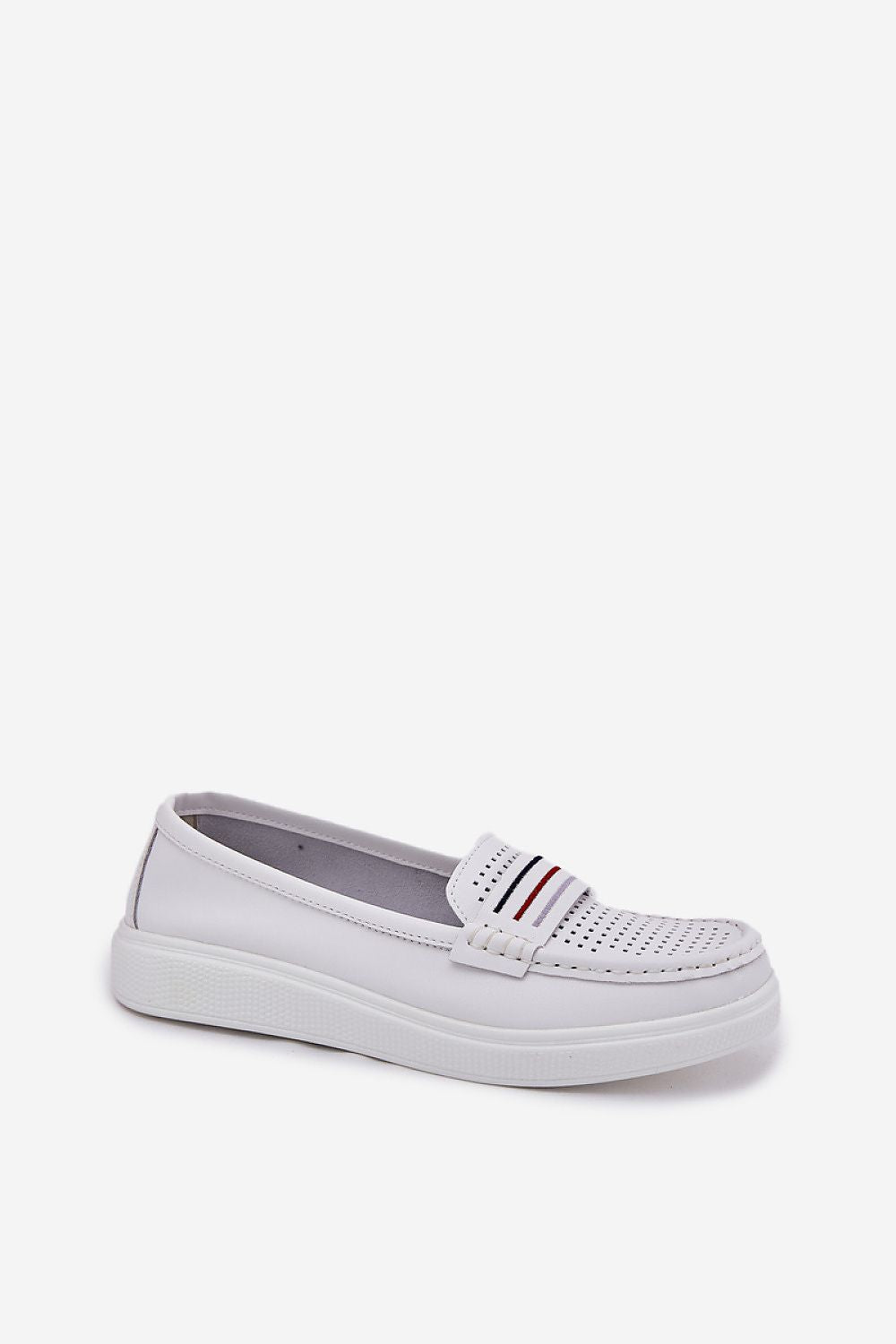 Mocassin Step in Style til dame fra MS StyleHaven, laget av Bomull, farge Hvit, størrelse 37, med short ermer, perfekt til casual