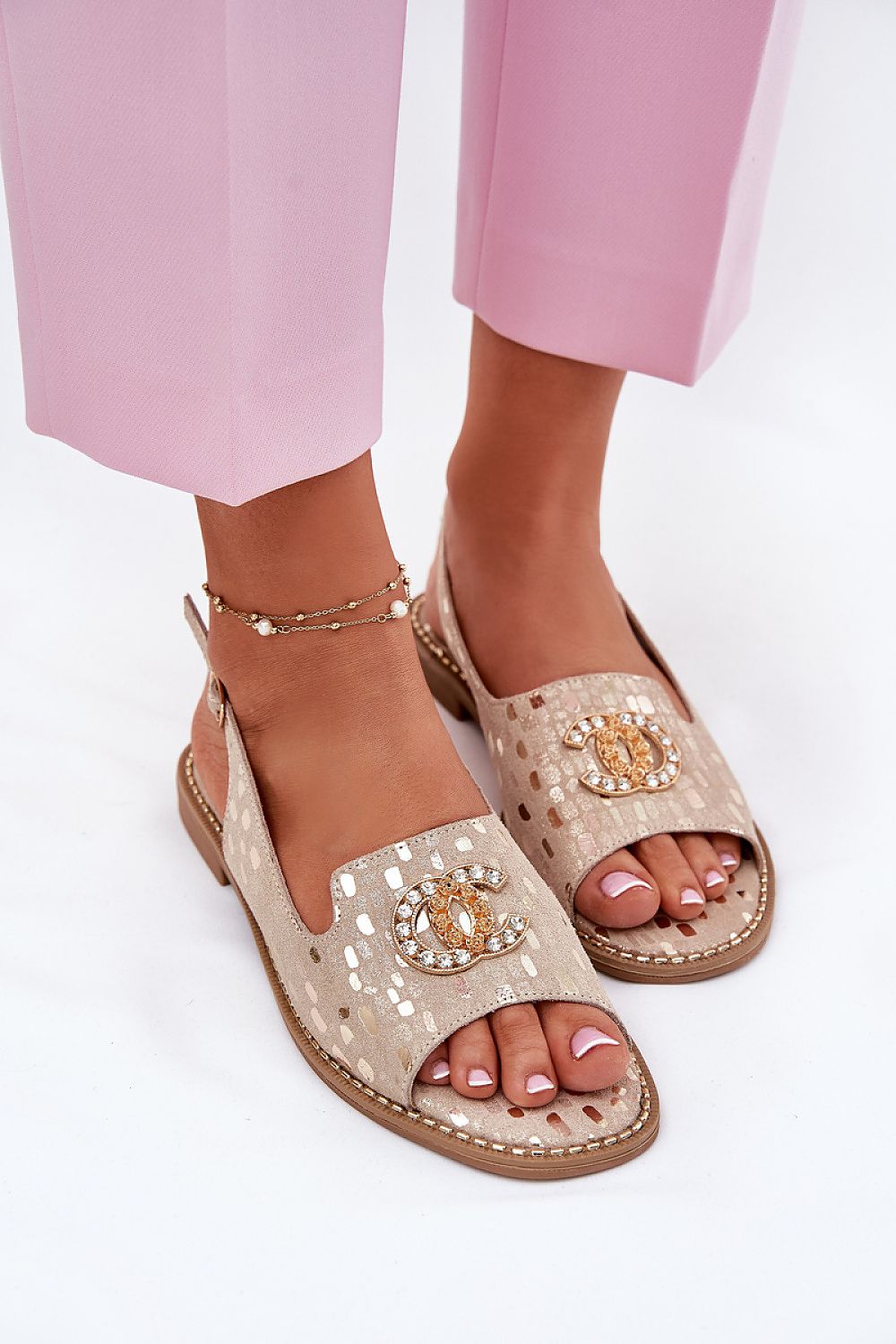 Sandaler Step in style til dame fra MS StyleHaven, laget av Bomull, farge Gul, størrelse 38, med short ermer, perfekt til dress
