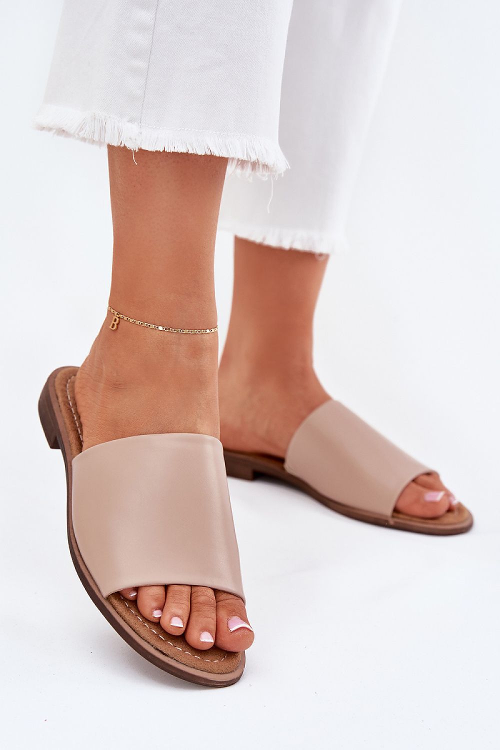 Flip-flops Step in Style til dame fra MS StyleHaven, laget av Bomull, med detaljer i synthetic, farge beige, størrelse 36, med short ermer, hælhøyde low, skostørrelse 36; 37; 38; 39; 40; 41, perfekt til casual