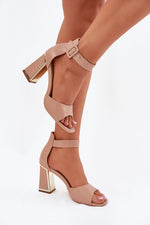 Hælsandaler Step in style til dame fra MS StyleHaven, laget av polyester, farge Rosa, størrelse 38, med 45720 ermer, perfekt til dress