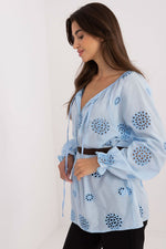 Bluse Lakerta til dame fra MS StyleHaven; laget av Bomull; farge Hvit; stÃƒÂ¸rrelse S/M; med long ermer; perfekt til dress