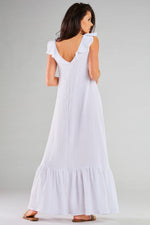 Dagkjole Infinite You til dame fra MS StyleHaven; laget av Bomull; Elastan-1; farge Hvit; stÃ¸rrelse L/XL; med long ermer; perfekt til dress