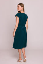 Cocktailkjole Stylove til dame fra MS StyleHaven, laget av polyester, farge Grønn, størrelse M, med short ermer, perfekt til dress