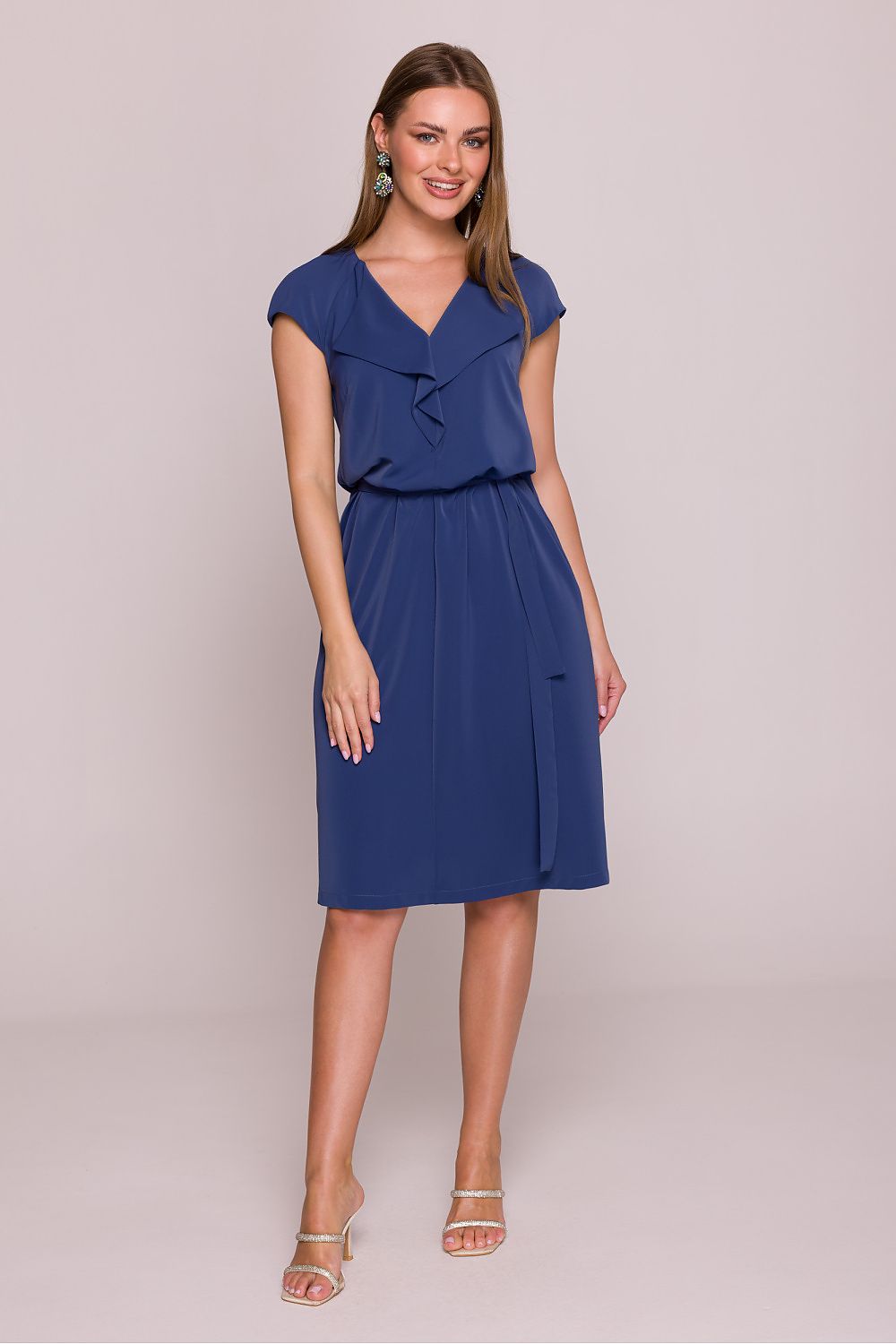 Cocktailkjole Stylove til dame fra MS StyleHaven, laget av polyester, farge Grønn, størrelse XXL, med short ermer, perfekt til dress