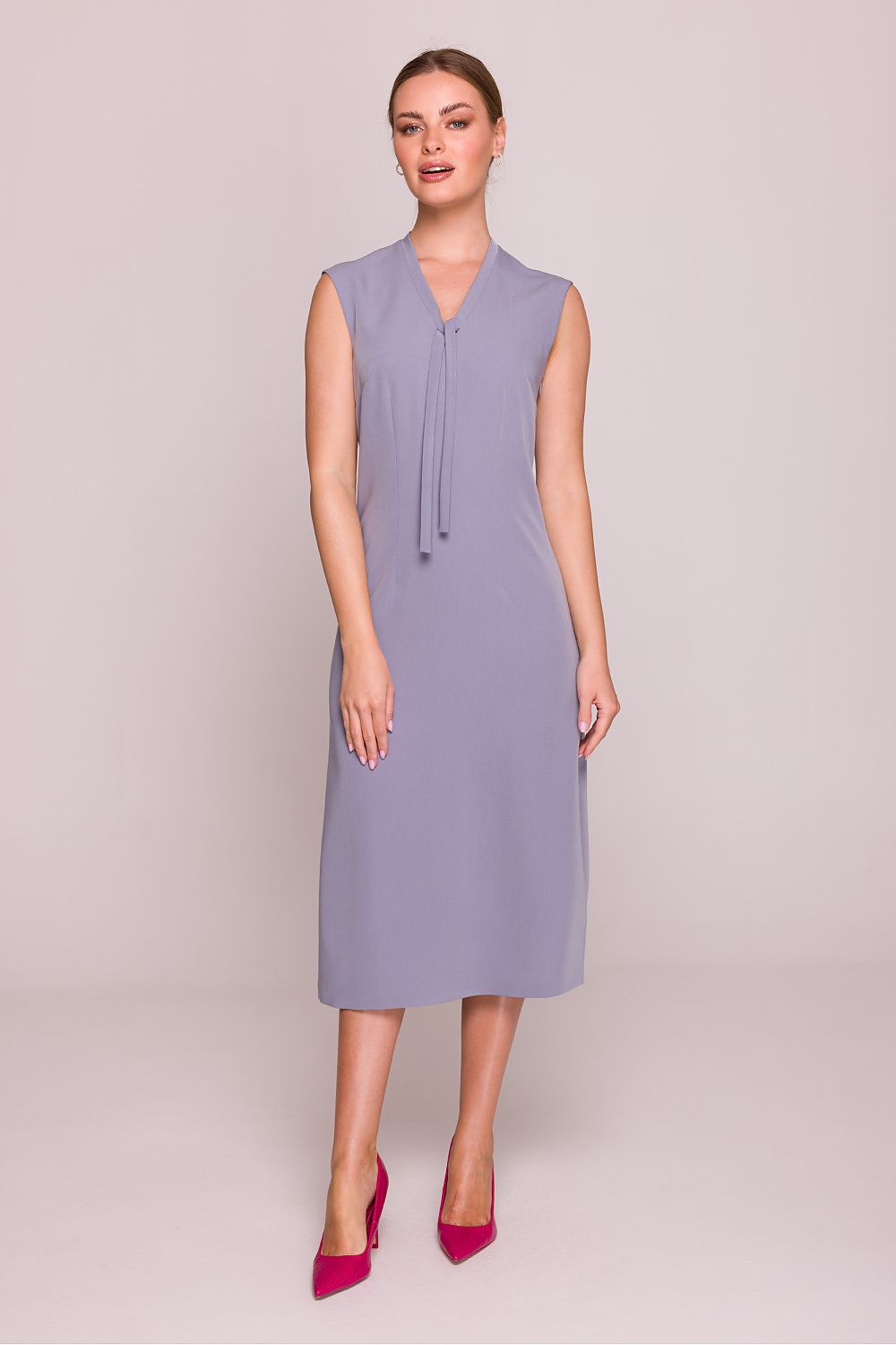 Dagkjole Stylove til dame fra MS StyleHaven, laget av polyester; Viskose, farge Rosa, størrelse L, med sleeveless ermer, perfekt til dress