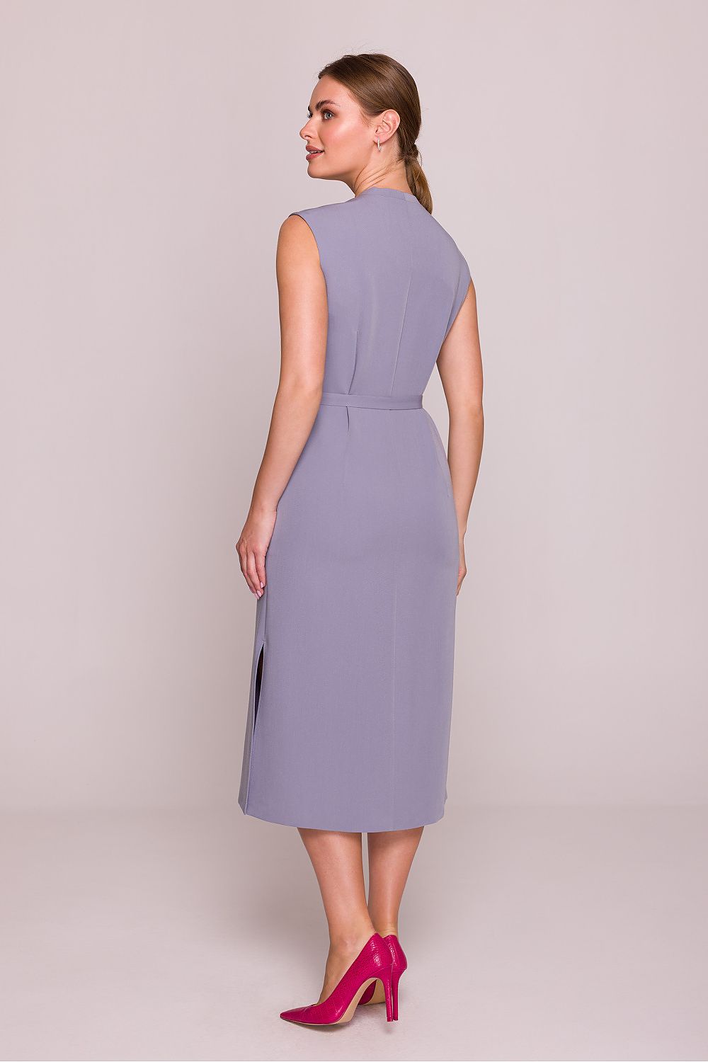 Dagkjole Stylove til dame fra MS StyleHaven, laget av polyester; Viskose, farge Rosa, størrelse XL, med sleeveless ermer, perfekt til dress