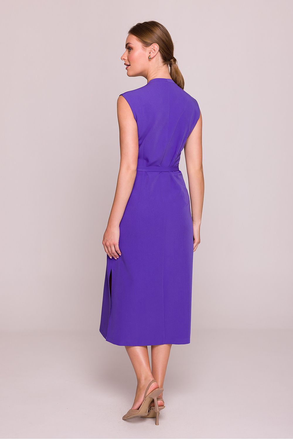 Dagkjole Stylove til dame fra MS StyleHaven, laget av polyester; Viskose, farge Grå, størrelse s, med sleeveless ermer, perfekt til dress