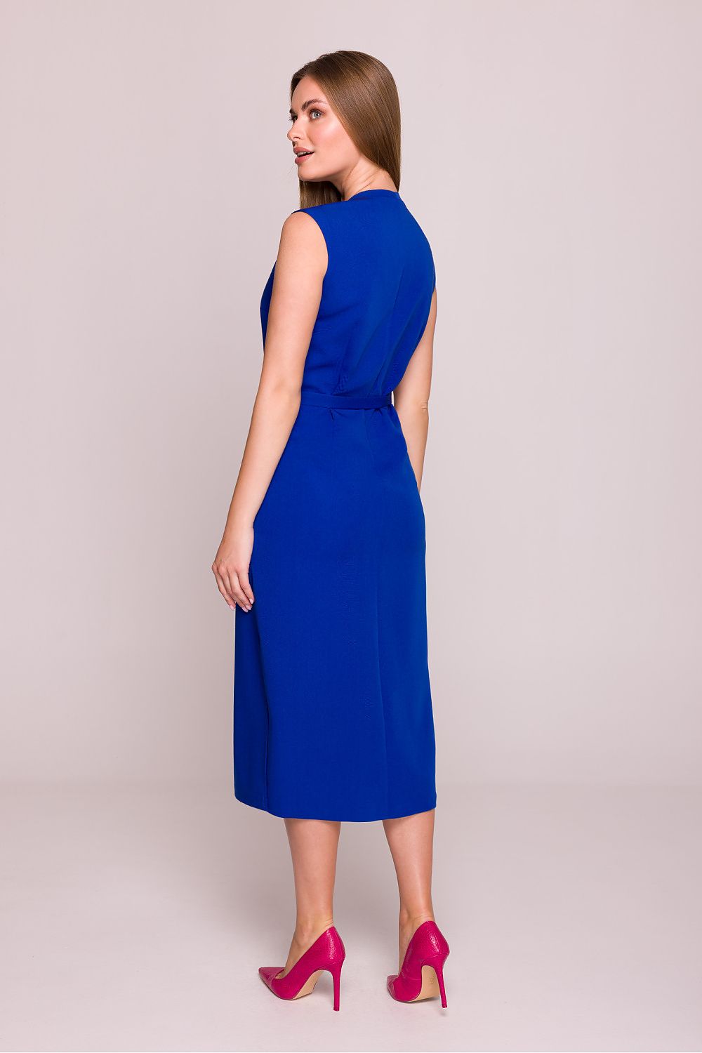 Dagkjole Stylove til dame fra MS StyleHaven, laget av polyester; Viskose, farge Grå, størrelse L, med sleeveless ermer, perfekt til dress