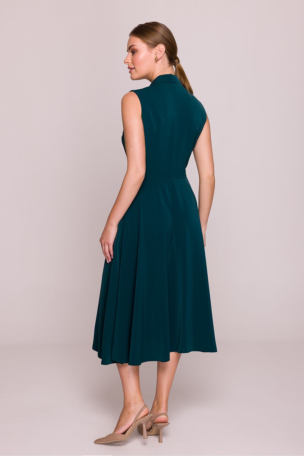 Cocktailkjole Stylove til dame fra MS StyleHaven, laget av polyester, farge Grønn, størrelse M, med sleeveless ermer, perfekt til dress