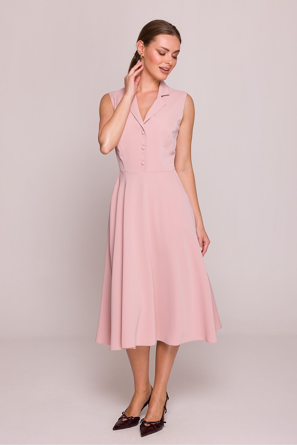 Cocktailkjole Stylove til dame fra MS StyleHaven, laget av polyester, farge Grønn, størrelse L, med sleeveless ermer, perfekt til dress