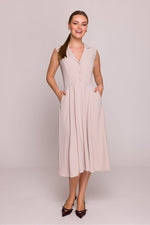 Cocktailkjole Stylove til dame fra MS StyleHaven, laget av polyester, farge Blå, størrelse s, med sleeveless ermer, perfekt til dress