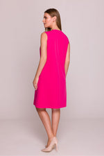 Dagkjole Stylove til dame fra MS StyleHaven, laget av polyester; Viskose, farge Grå, størrelse L, med sleeveless ermer, perfekt til dress