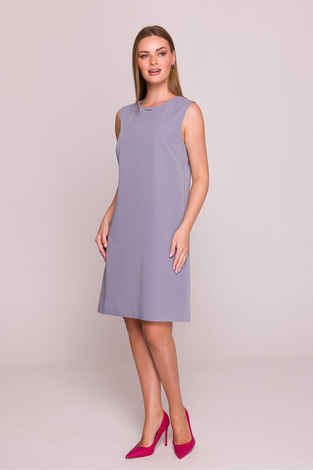 Dagkjole Stylove til dame fra MS StyleHaven, laget av polyester; Viskose, farge Grå, størrelse XXL, med sleeveless ermer, perfekt til dress