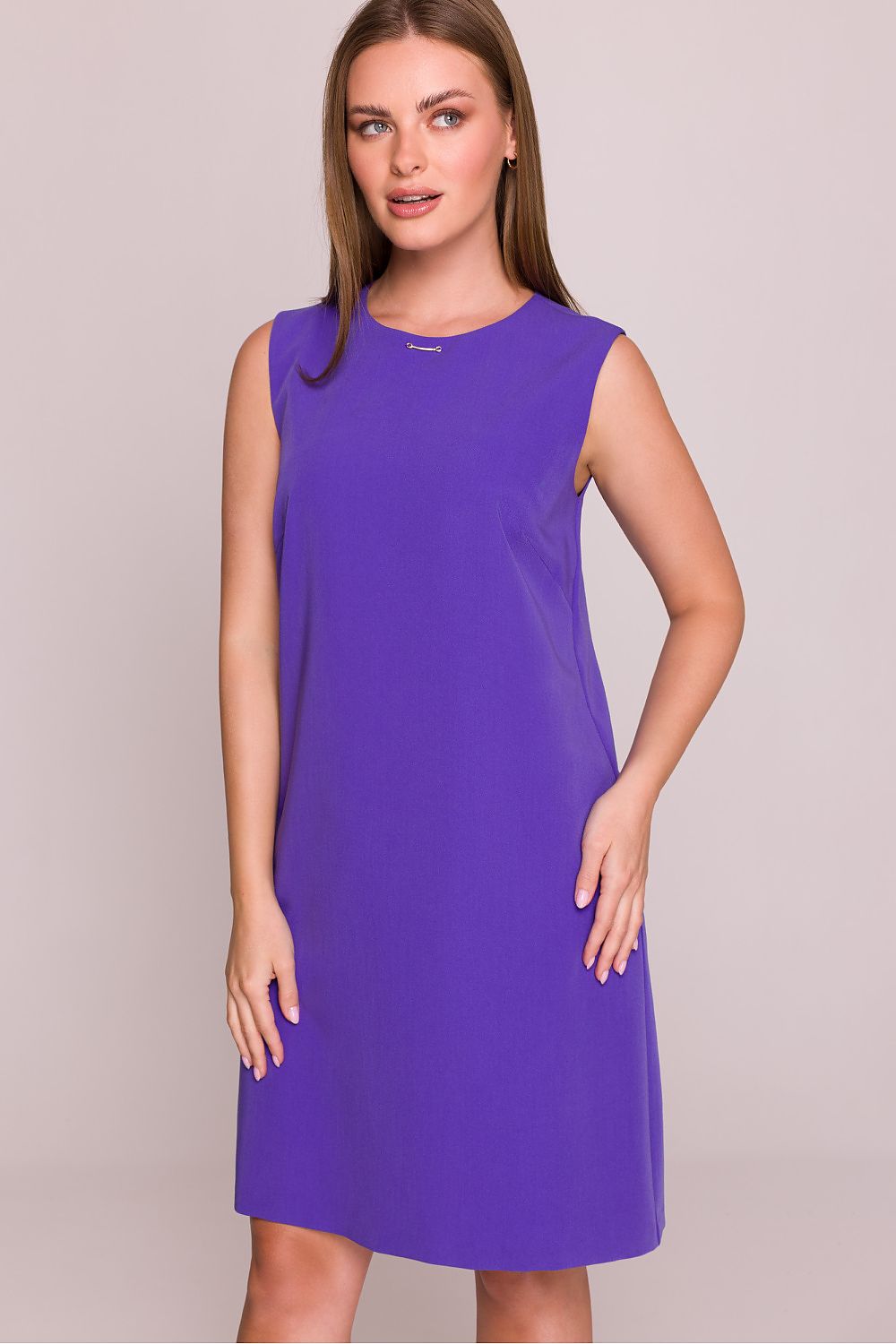 Dagkjole Stylove til dame fra MS StyleHaven, laget av polyester; Viskose, farge Grå 2, størrelse M, med sleeveless ermer, perfekt til dress
