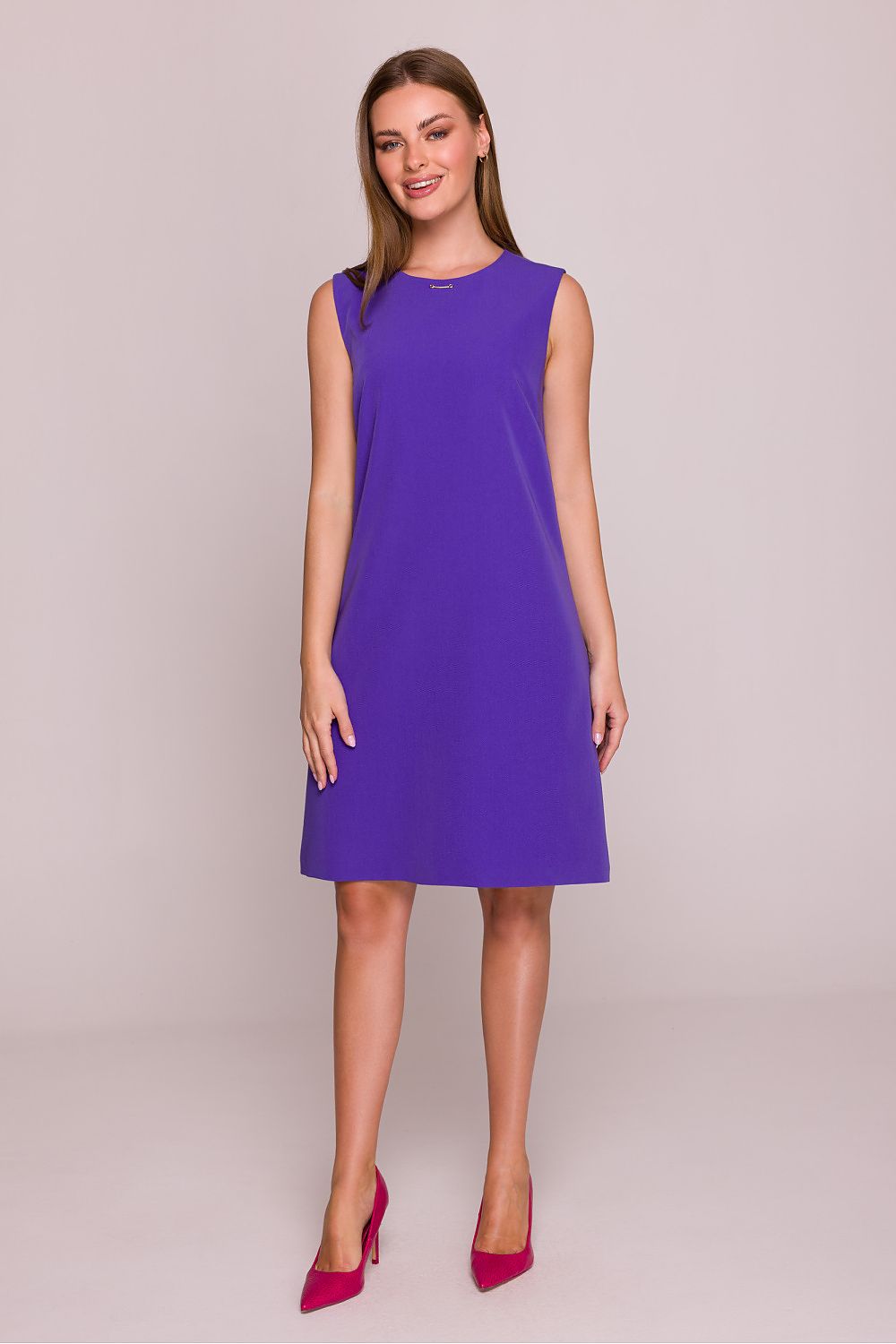 Dagkjole Stylove til dame fra MS StyleHaven, laget av polyester; Viskose, farge Grå 2, størrelse L, med sleeveless ermer, perfekt til dress