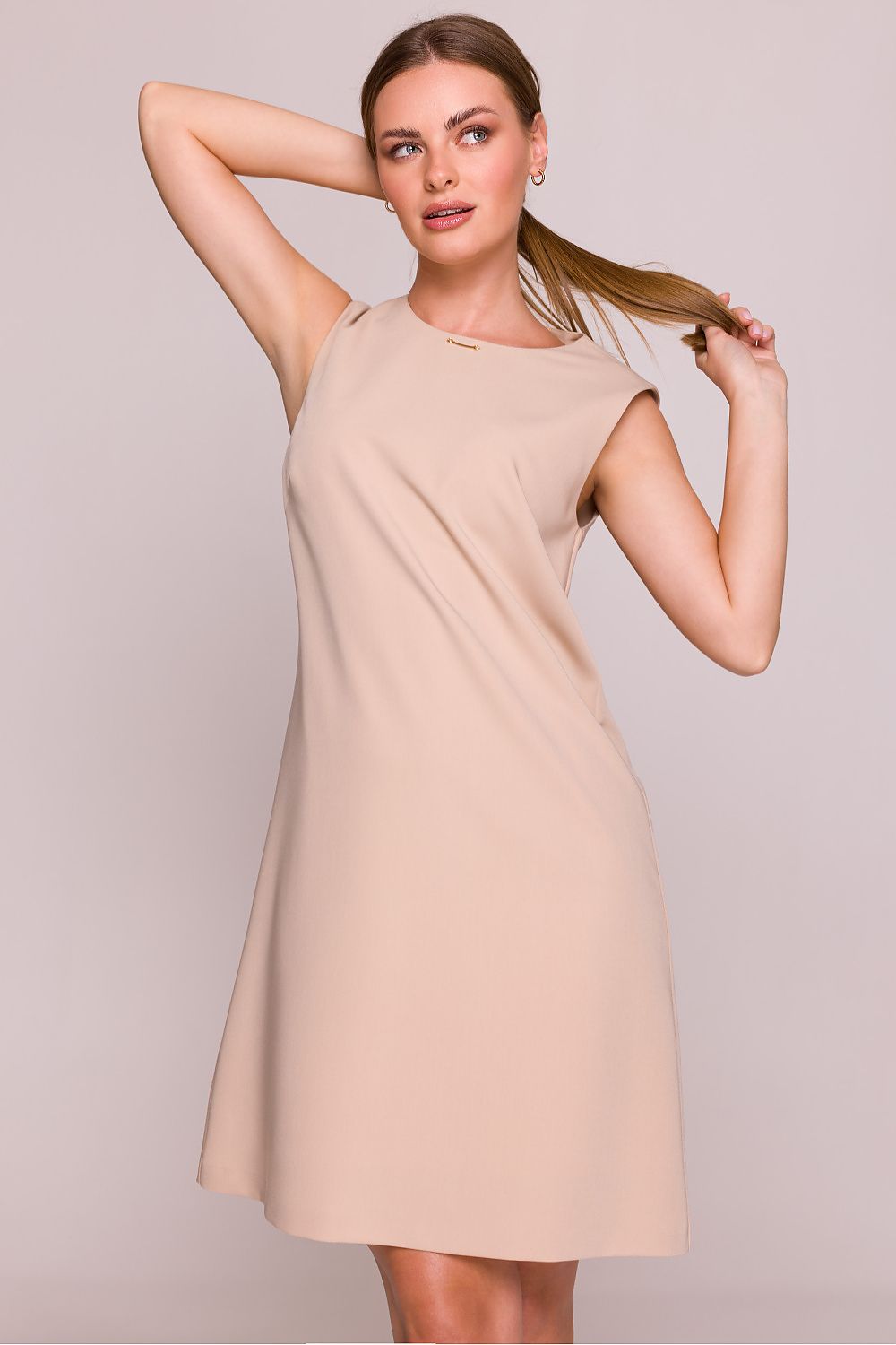 Dagkjole Stylove til dame fra MS StyleHaven, laget av polyester; Viskose, farge Fiolett, størrelse L, med sleeveless ermer, perfekt til dress