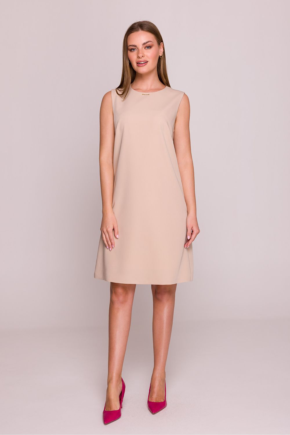 Dagkjole Stylove til dame fra MS StyleHaven, laget av polyester; Viskose, farge Fiolett, størrelse XL, med sleeveless ermer, perfekt til dress