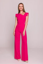 Jumpsuit Stylove til dame fra MS StyleHaven, laget av polyester; Viskose, farge Rosa, størrelse s, med sleeveless ermer, perfekt til dress